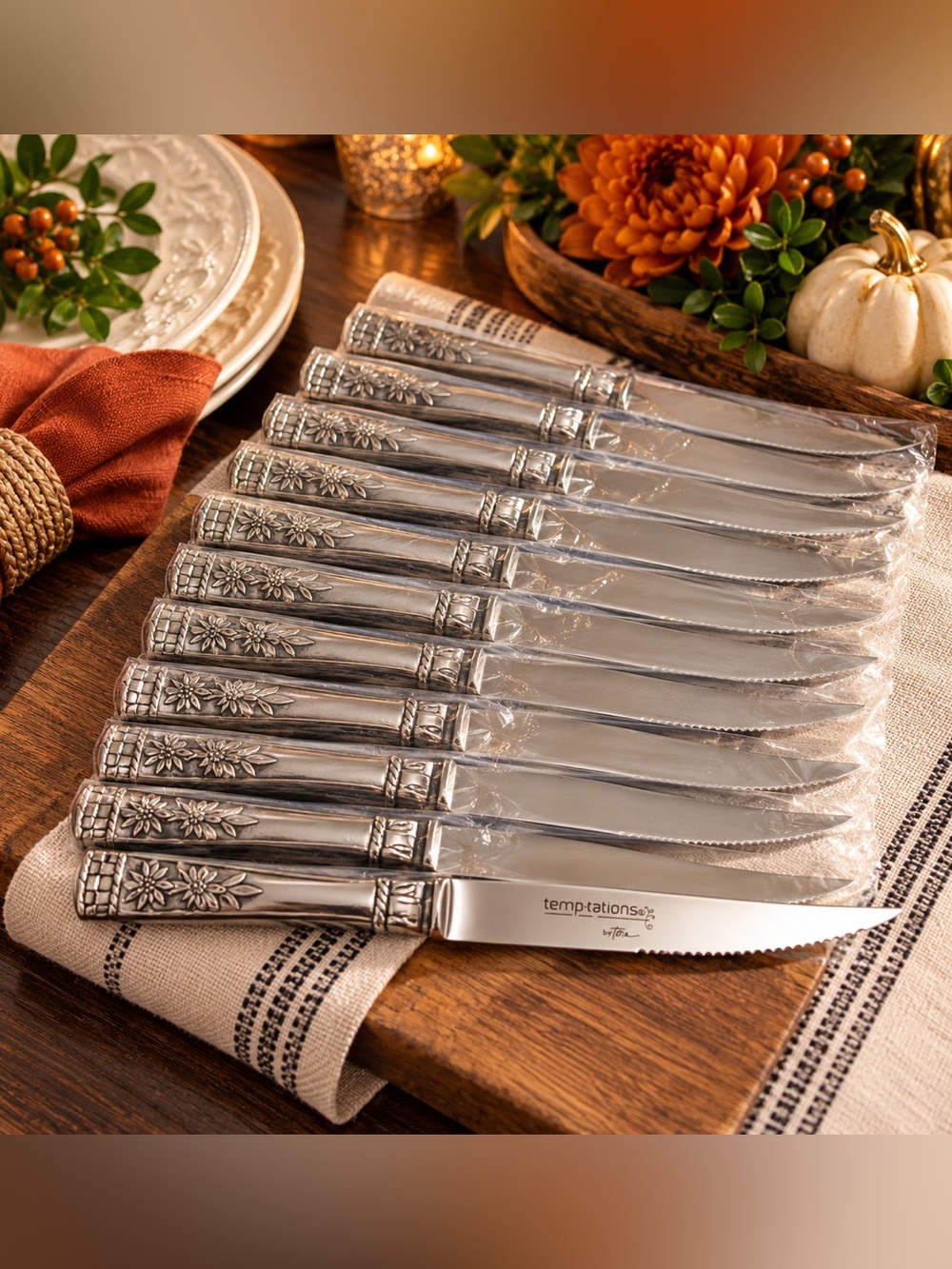 Temp-tations by Tara Old World 12pc Steak Knife Set NEW